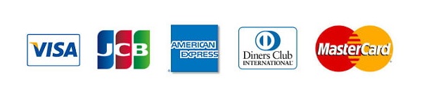 各種お支払い方法に対応 VISA Mastercard JCB AMEX